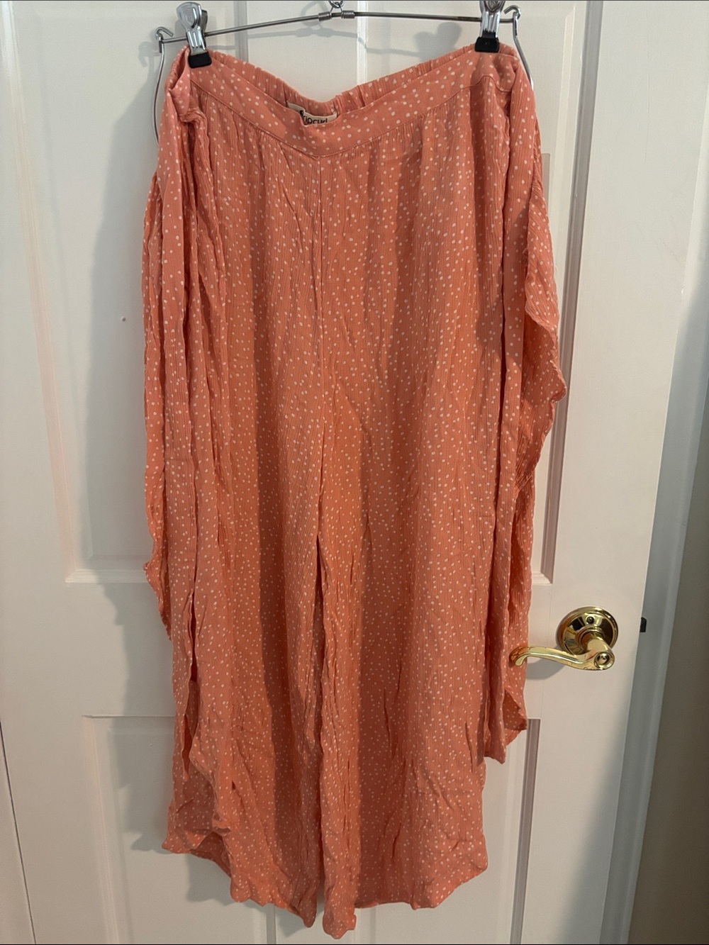 Rip Curl coral polka dot polazzo pants